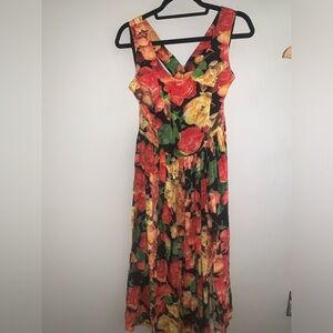 Clock House UK Viscose Floral Jumper Dress 38/40
